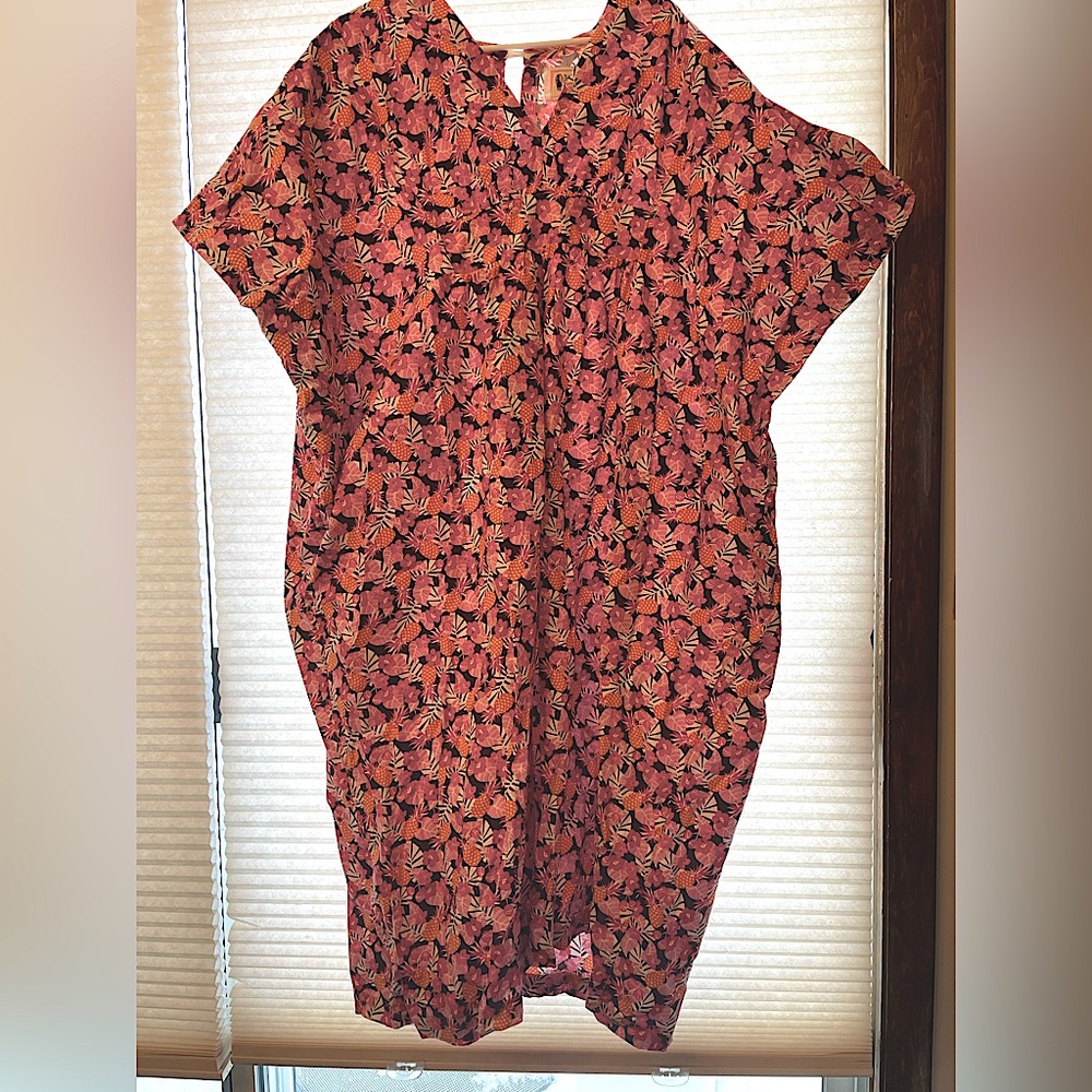 Floral Pink Caftan TOBS The Oblong Box Shop